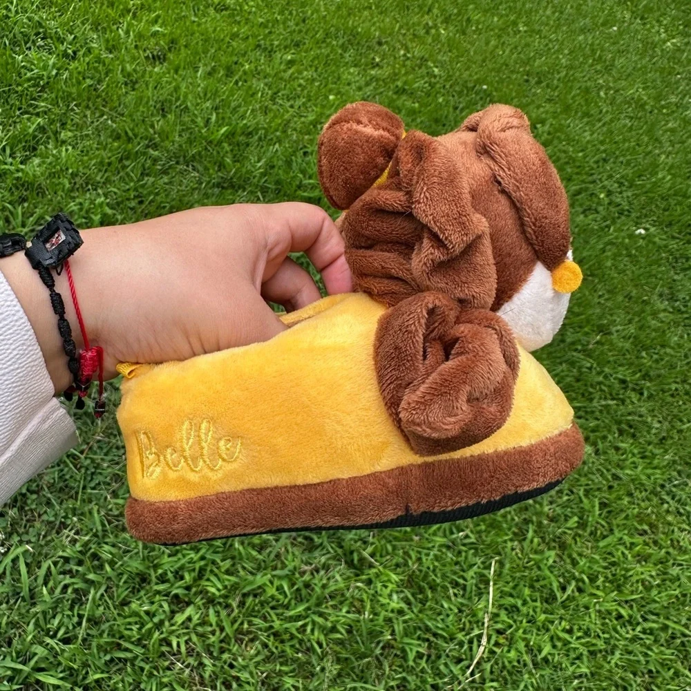 Disney Princess Plush Slippers - Yellow and Brown